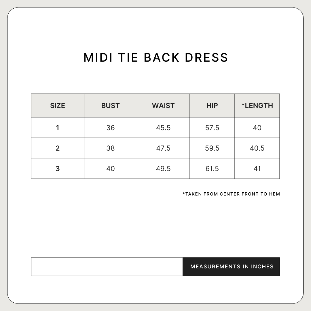 Tie Back Midi Dress